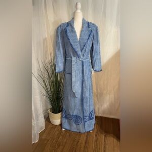 Vtg 40/50s Blue chenille Women's Robe
